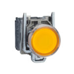 پوش باتن اشنایدر فلزی نارنجی 1NO+ 1NC بدون LED داخلی